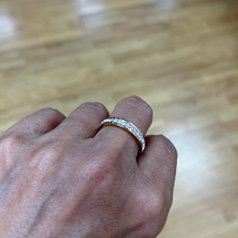 4mm Yellow Gold Plated Titanium Wedding Band - Picture 6 of 11